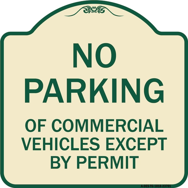 Signmission No Parking of Commercial Vehicles Except by Permit Heavy-Gauge Alum, 18" L, 18" H, TG-1818-23701 A-DES-TG-1818-23701 - main